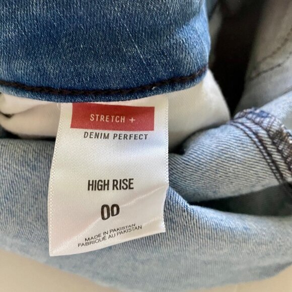 Express Denim Jean Mini Skirt Stretch High Rise Size with Buttons Size 00 - Picture 5 of 7